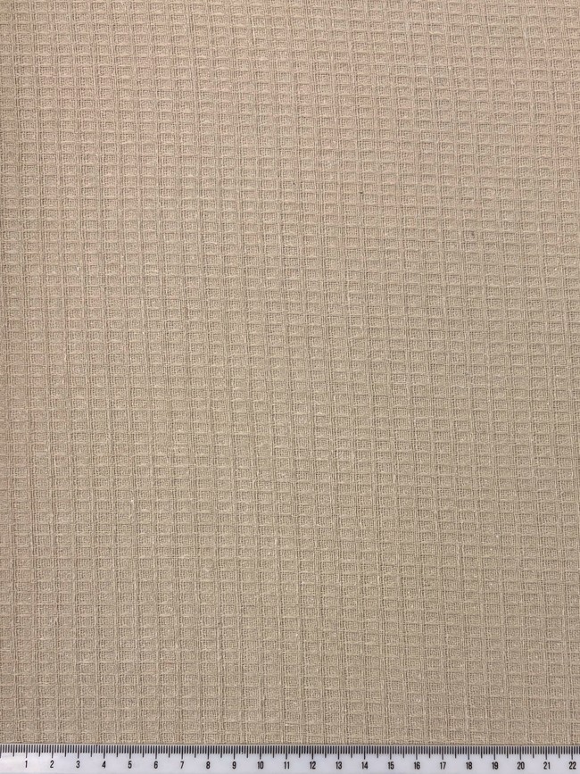Light Sand Waffle Weave Textured Linen Cotton Blend
