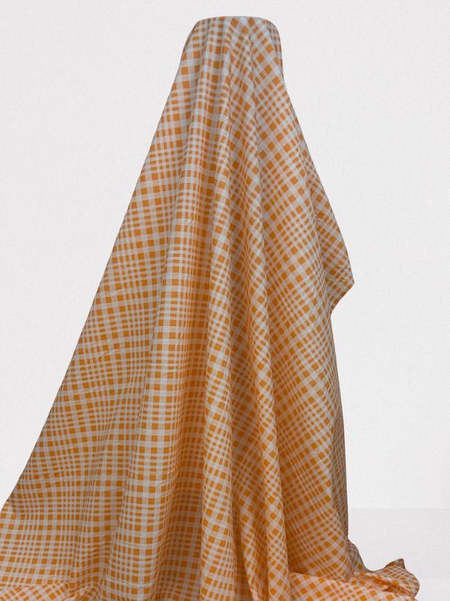 Orange & White Polished Cotton