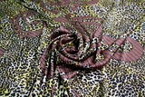 Flourishes on Leopard Printed Silky-Feel Polyester