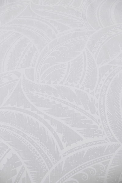 Leaves - White on White Pasifika Polycotton