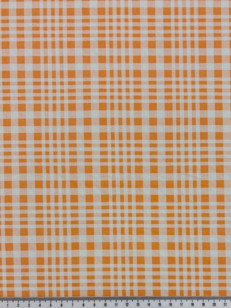 Orange & White Polished Cotton