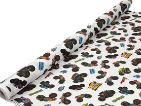 Hot Wheels Mega Wrex Tiger Shark on White Premium Printed Cotton
