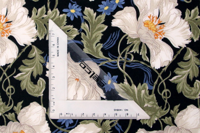 Pretty Floral on Black Printed Voile