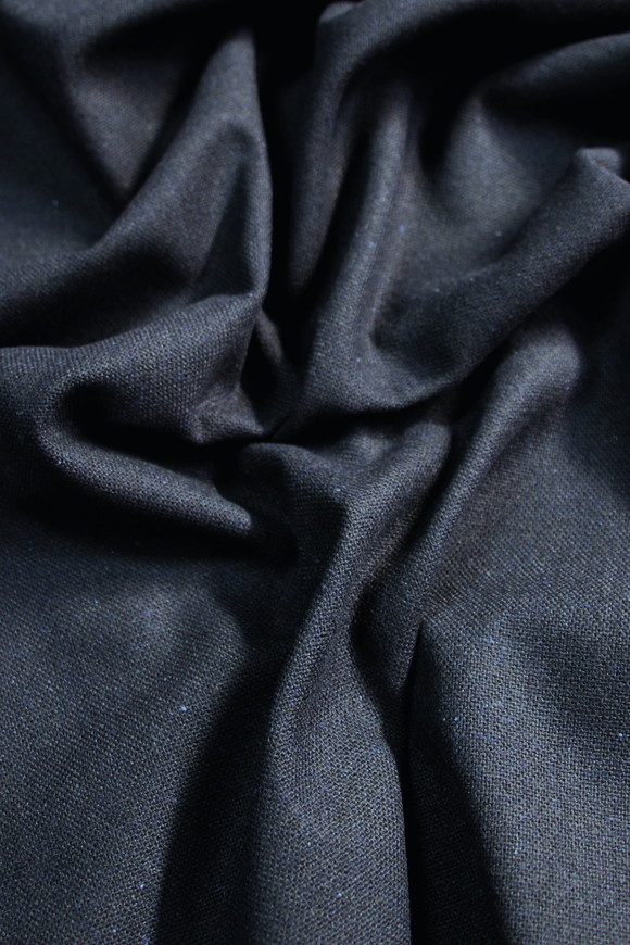 Navy Textured Wool Suiting