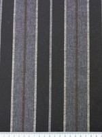 Charcoal, Tan & Neutral on Black Multi Stripe Linen Cotton Blend