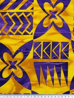 Purple & Yellow Tile Pacific Island Cotton Dobby