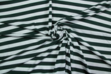  Bottle Green & White Striped Cotton Lycra
