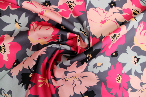 Dusky Floral Stretch Cotton Digital Print
