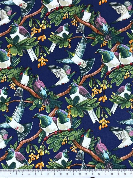 Native Treasures - Wood Pigeon Kiwiana Cotton