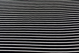 Black & Ivory Striped Rayon Blend