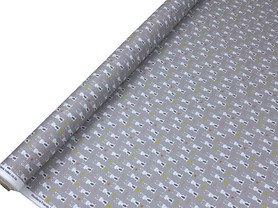 Bunnies on Silver Printed Cotton