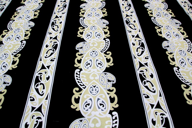 Beige, White & Grey on Black Traditional Designs of Aotearoa