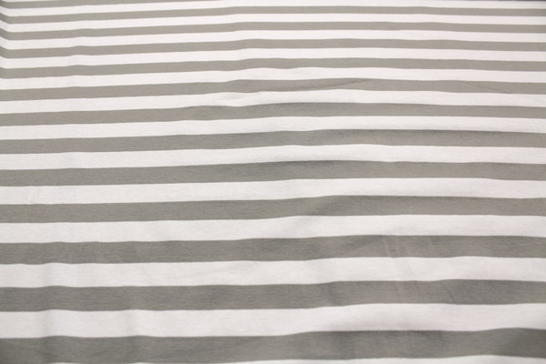 Fabulous Striped Cotton Lycra - Silver & White