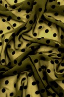 Khaki with Black Spots Printed Chiffon