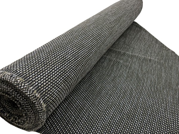 Khaki & Cream on Black "Dot Textured" Wool Blend