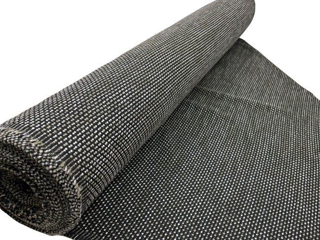 Khaki & Cream on Black "Dot Textured" Wool Blend