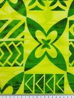 Green & Lime Tile Pacific Island Cotton Dobby