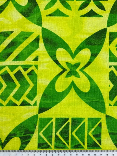Green & Lime Tile Pacific Island Cotton Dobby