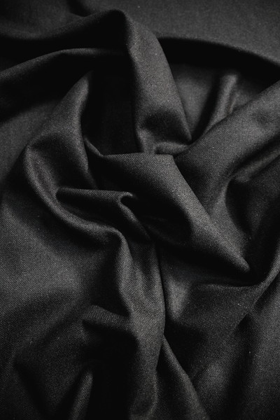 Black Textured Wool Suiting