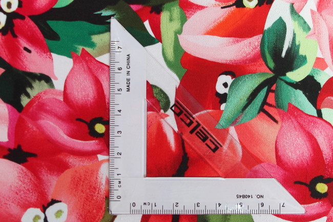 Pretty Coral Orchids Stretch Cotton Digital Print