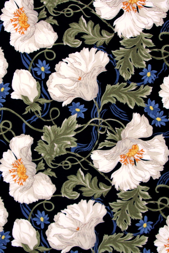 Pretty Floral on Black Printed Voile