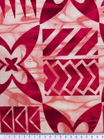 Pink & Red Tile Pacific Island Cotton Dobby