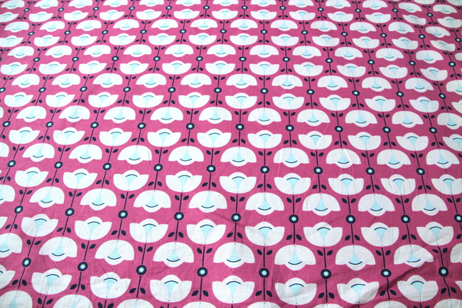 Pale Pink Graphic Tulips Cotton New Image