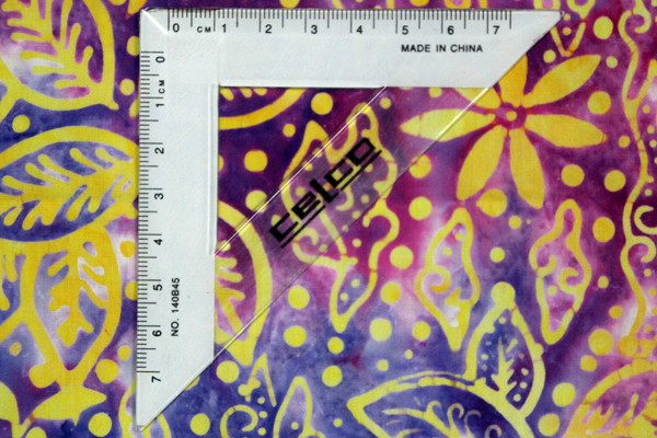 Yellow Batik Floral on Purple Tones Cotton
