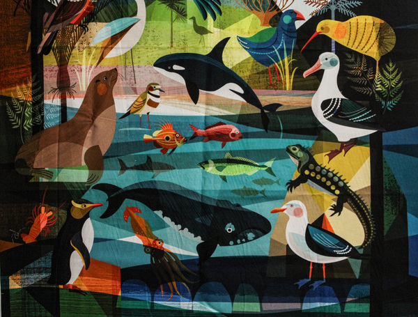 Land & Sea: Panel Kiwiana Cotton