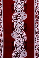 White & Black on Burgandy Traditional Designs of Aotearoa