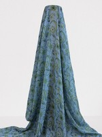 Daisies on Blue Printed Chiffon