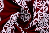 White & Black on Burgandy Traditional Designs of Aotearoa