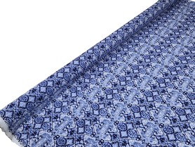 * SPECIAL * Blue Toned Baroque Design Crinkle Rayon