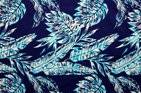 Blue, White & Aqua Pasifika Printed Cotton