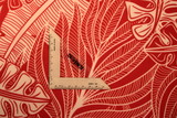 Tomato Red & White Pacific Island Printed Chiffon