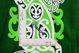 Lime, White & Black on Green Traditional Designs of Aotearoa