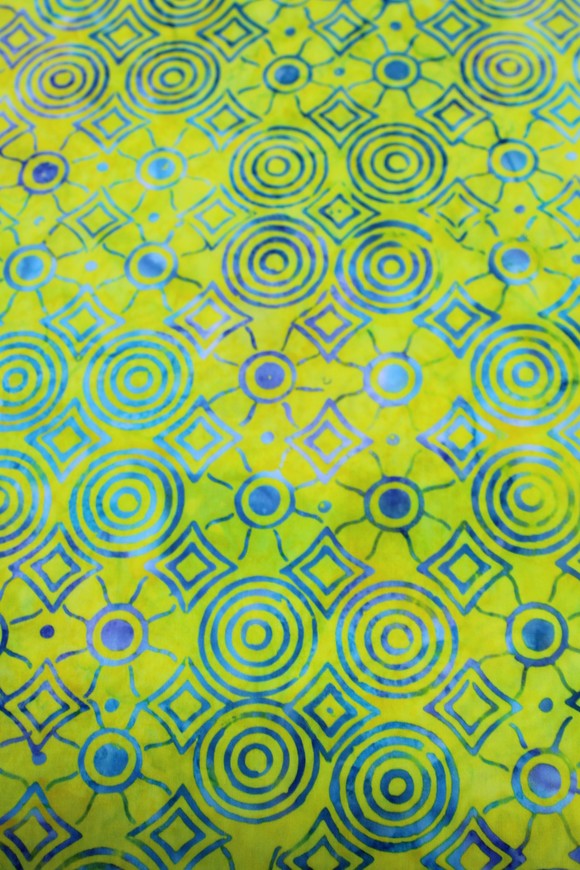 Yellows & Blue Toned Premium Bali Batik Cotton
