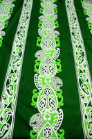 Lime, White & Black on Green Traditional Designs of Aotearoa