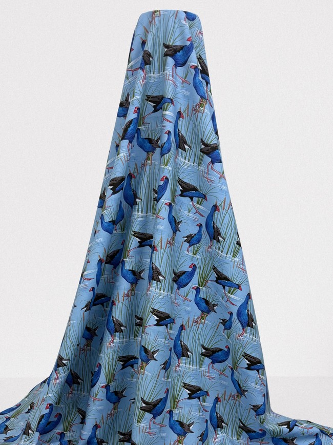 Native Treasures - Pukeko Kiwiana Cotton