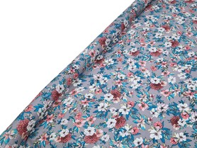 * SPECIAL * Summer Blooms on Grey Crinkle Rayon