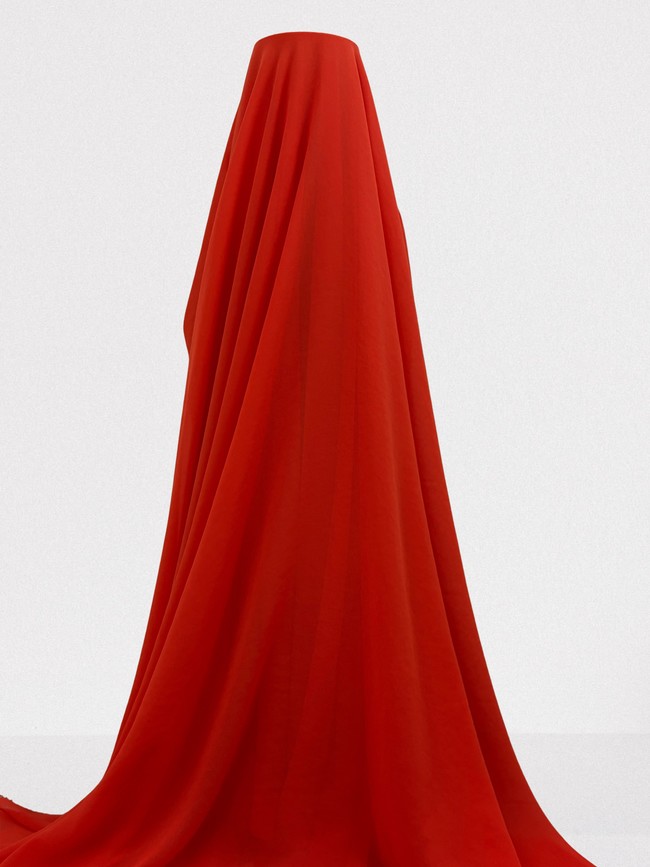 Orange Coral Plain Chiffon