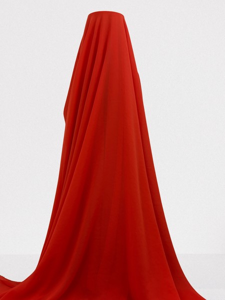 Orange Coral Plain Chiffon