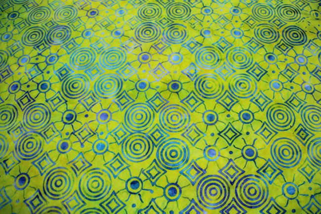 Yellows & Blue Toned Premium Bali Batik Cotton