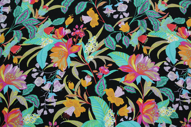 Midnight Tropics Printed Viscose Blend