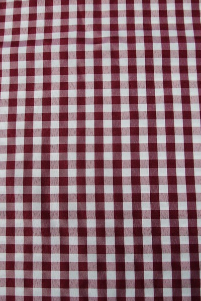 Burgundy & White Gingham Polyester
