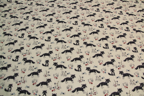 Wildwood Foxes on Cream Premium Printed Cotton