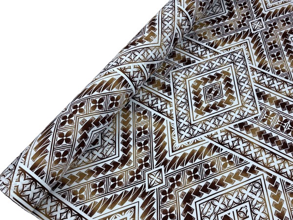 Brown on Ivory Pacific Island Cotton Dobby