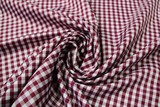 Burgundy & White Gingham Polyester
