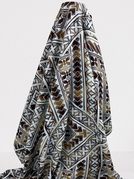 Brown on Ivory Pacific Island Cotton Dobby