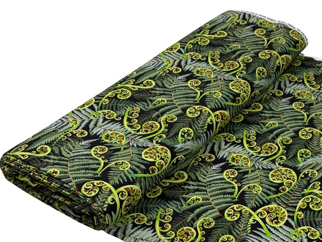 Ferns - Extra Wide, Kiwiana 100% Cotton Backer